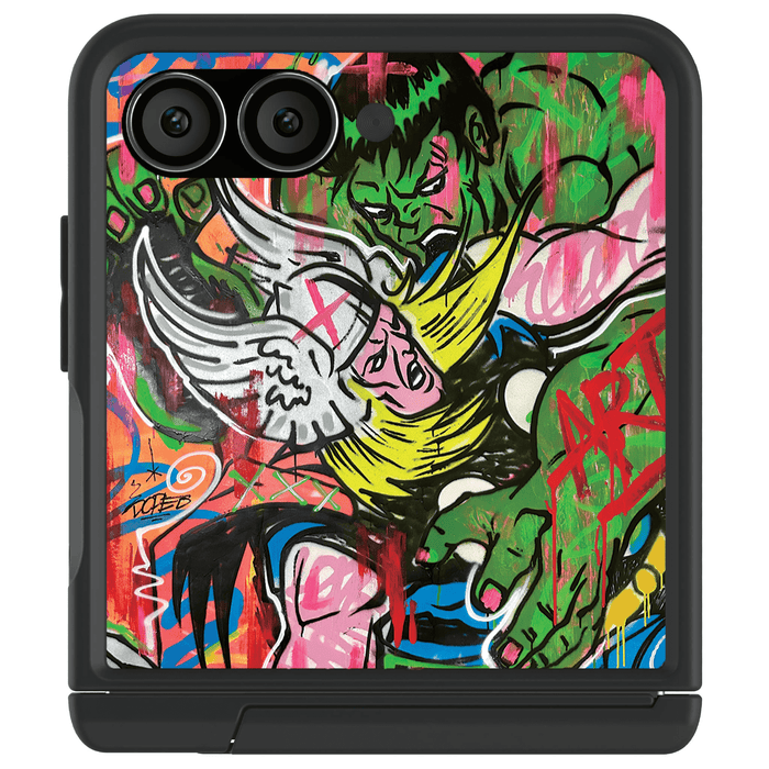 Galaxy Z Flip 7 Thor vs Hulk - Spraypaint Art Case Phone Cover