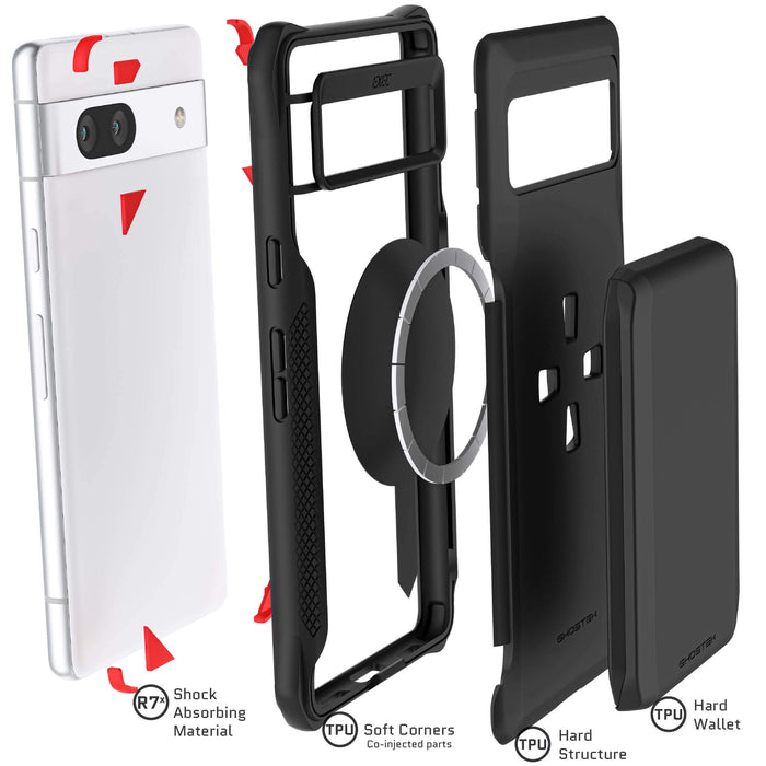 Google Pixel 7a Black Wallet Case