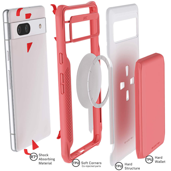 Google Pixel 7a Pink Wallet Case Card slot