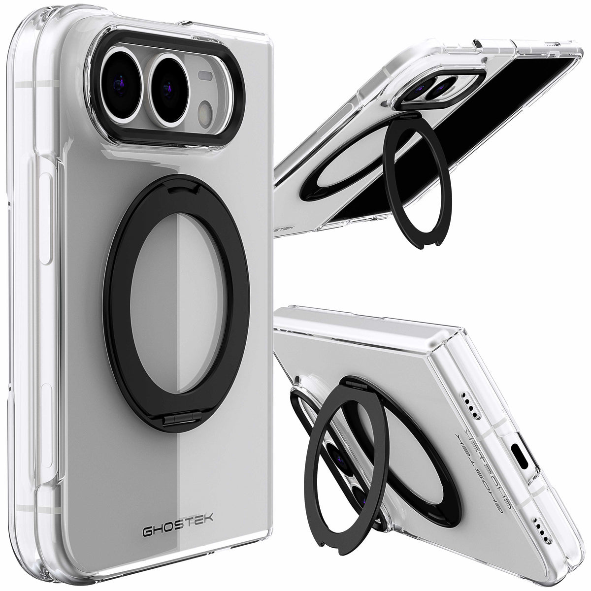 Apple iPhone Duo Clear Case MagSafe Kickstand Black
