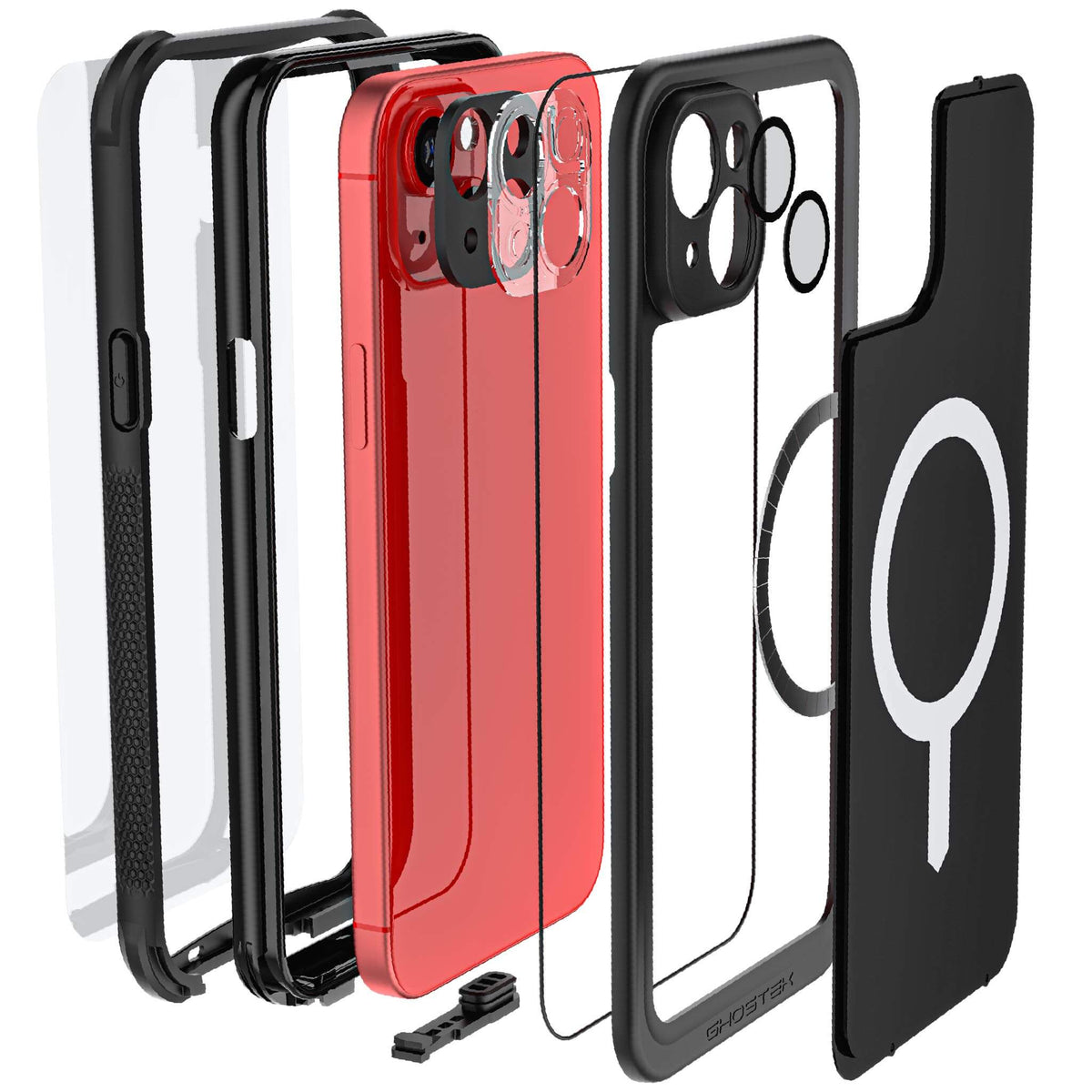 MagSafe iPhone 15 Plus Waterproof Phone Case with Camera Lens Protector