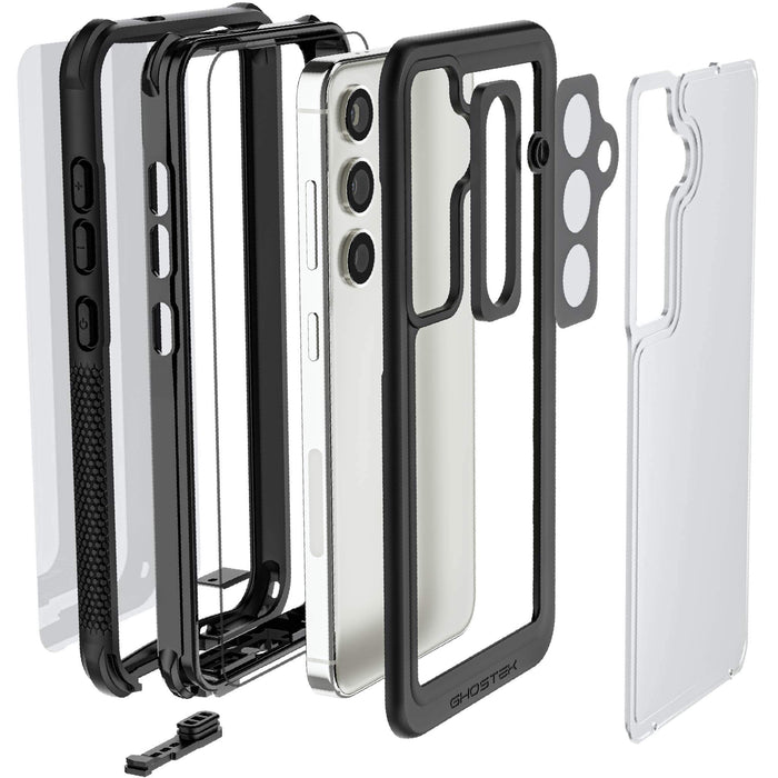 Waterproof Galaxy S24 Case with Screen Protector Clear Belt Clip Holster