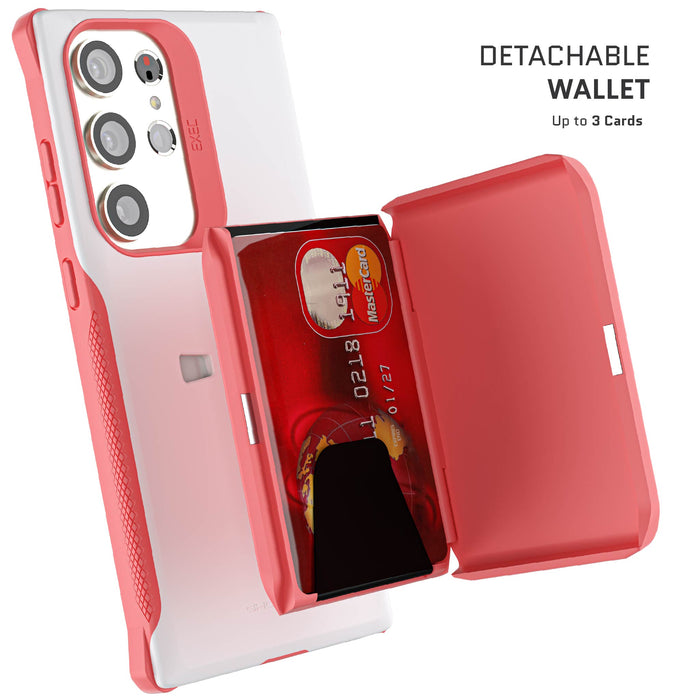 Pink Galaxy S23 Ultra Case Wallet Magnetic