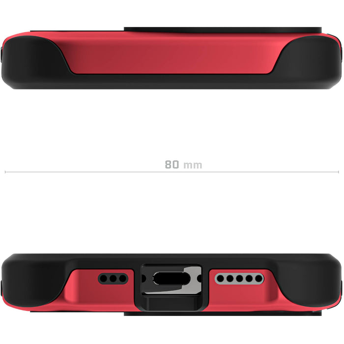 iPhone 16 Pro MagSafe Protective Phone Case Aramid Carbon Fiber Red Metal Aluminum Cover