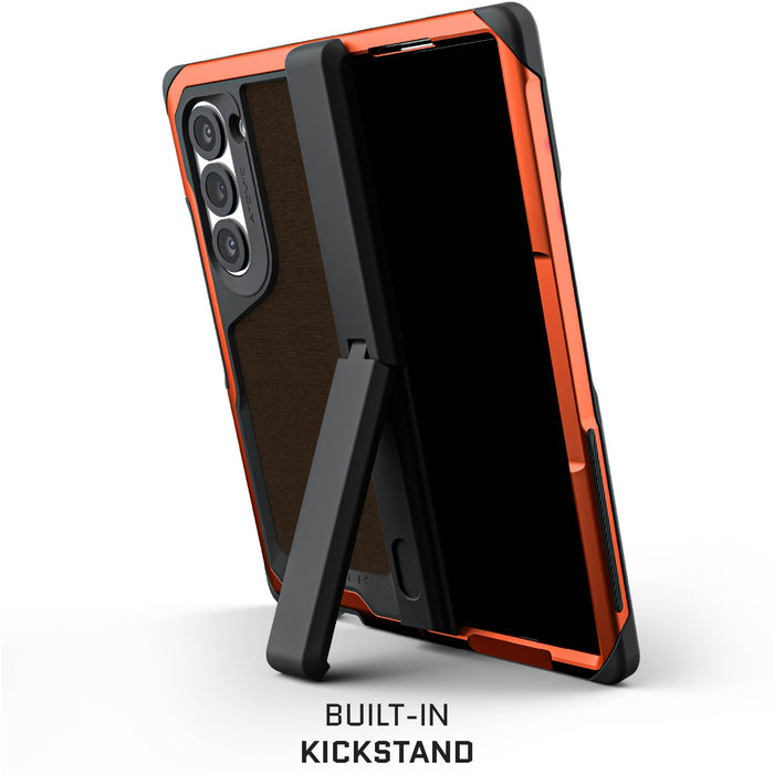 Samsung Galaxy Z Fold 6 Case with Kickstand Orange Fabric