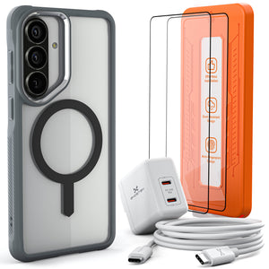 
                        Galaxy S26 Series Bundle – Case + Charger + Cable + Screen Protector