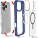 iPhone 16 Pro Max Clear Blue Protective Phone Case MagSafe