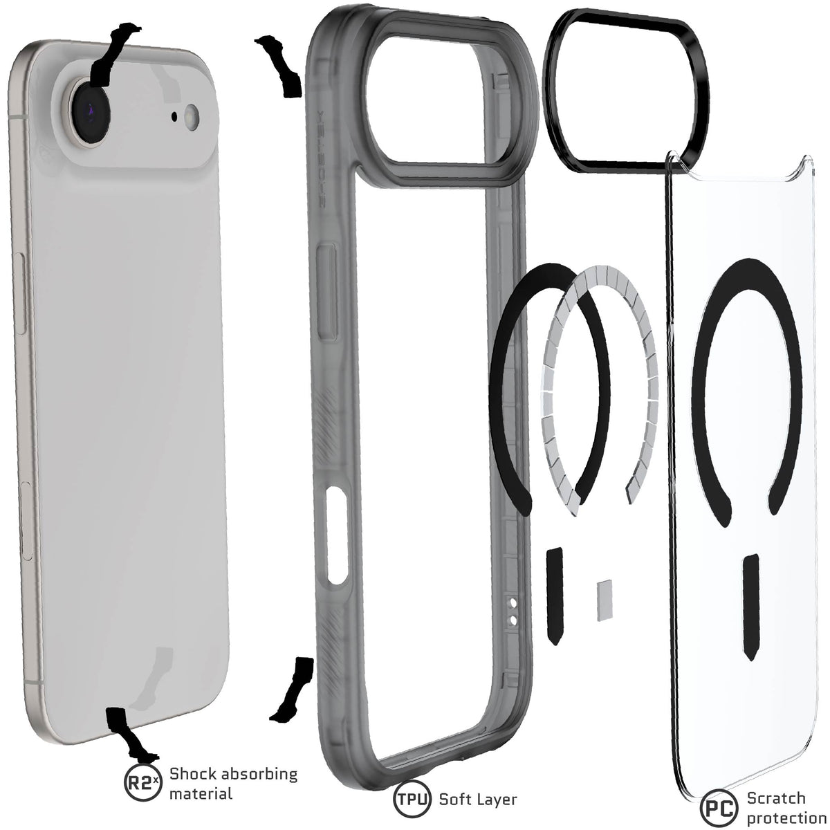 iPhone Air Case Smoke Matte MagSafe Protective Phone Cover Magnetic
