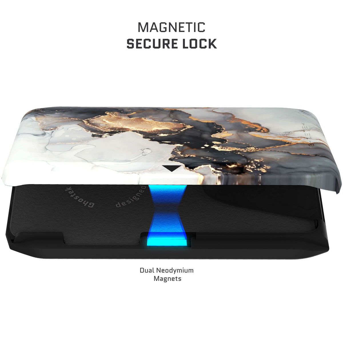 Marble MagSafe Magnetic Wallet Card Holder