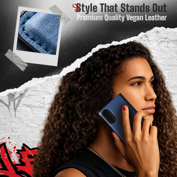Samsung Galaxy Z Fold 8 Case Leather Black MagSafe Magnetic Hinge Cover