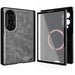 Samsung Galaxy Z Fold 8 Case Leather Gray MagSafe Magnetic Hinge Cover