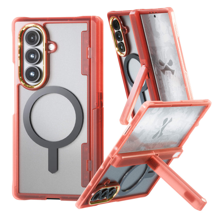 Samsung Galaxy Z Fold7 Case Pink MagSafe Kickstand Protective Phone Cover