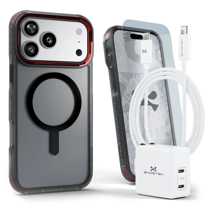 iPhone 17 Pro Max Case Charger Cable Screen Protector Bundle Smoke