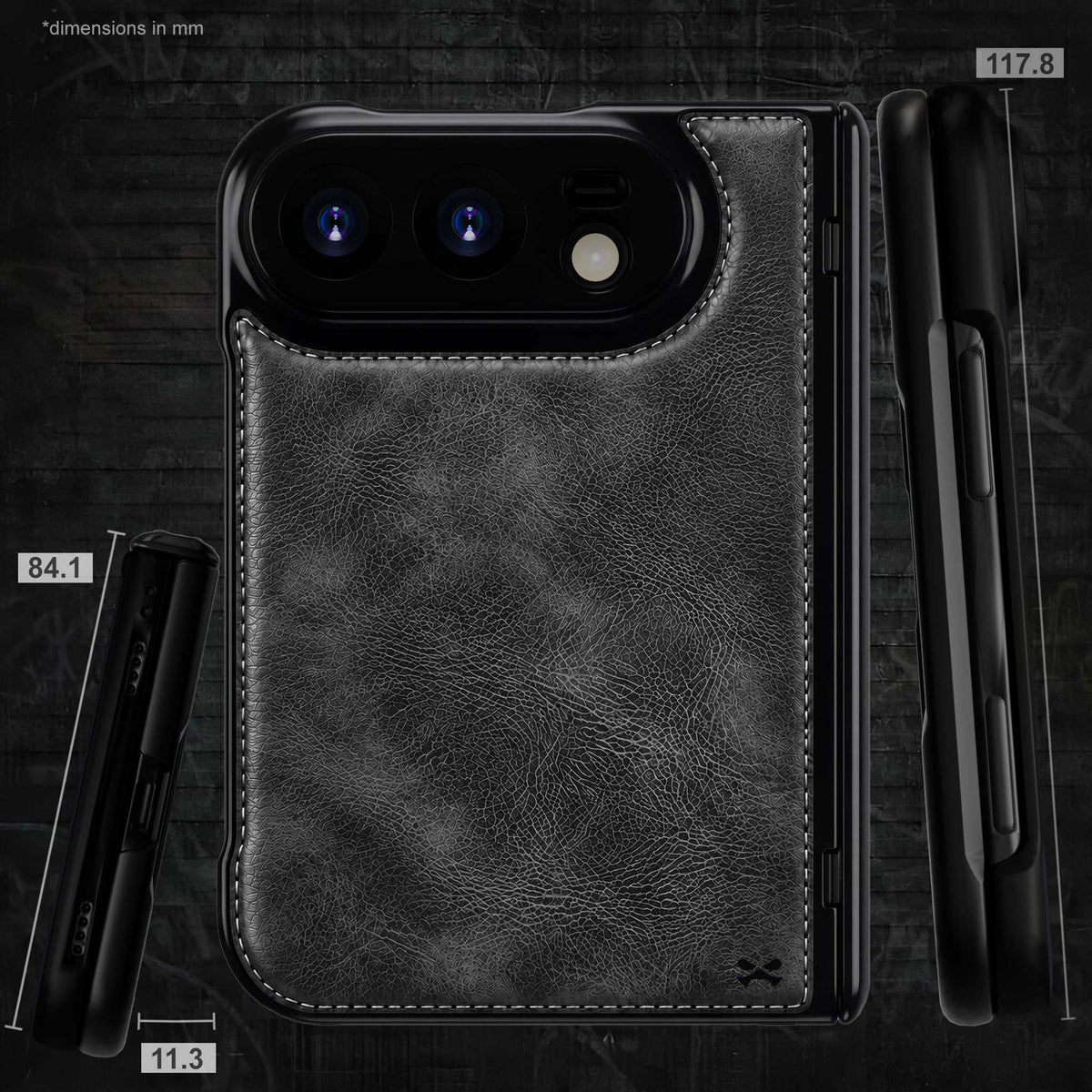 Apple iPhone Duo Black Leather Case with Screen Protector