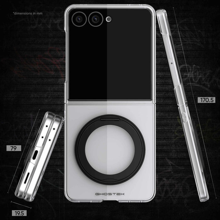 Z Flip 8 Case Clear MagSafe Kickstand Magnetic Protective Phone Cover