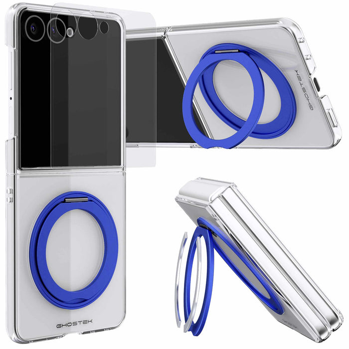 Samsung Galaxy Z Flip 8 Case Clear Blue MagSafe Kickstand Magnetic Phone Cover