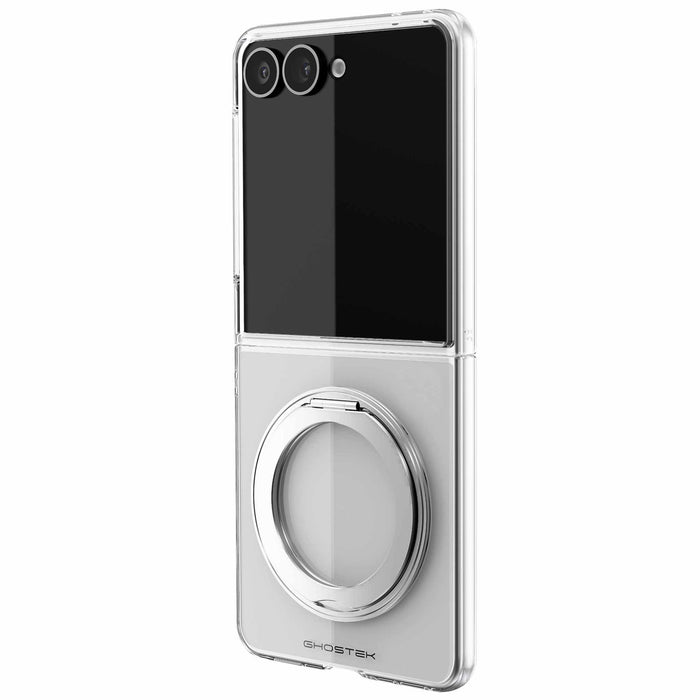 Samsung Galaxy Z Flip 8 Case Clear Silver MagSafe Magnetic Kickstand Protective Phone Case Cover