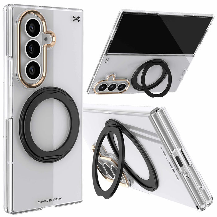 Samsung Galaxy Z Fold 8 Ultra Case Gold Clear MagSafe Kickstand Magnetic Cover