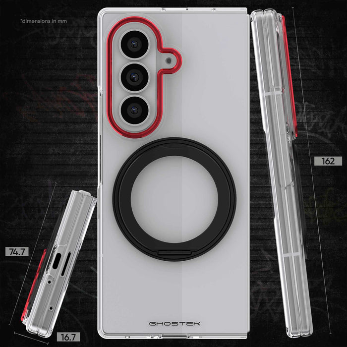 Samsung Galaxy Fold 8 Ultra Case Clear Red MagSafe