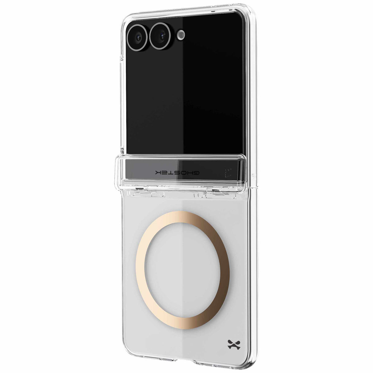 Samsung Galaxy Z Flip 8 Case Clear Gold MagSafe Hinge Cover