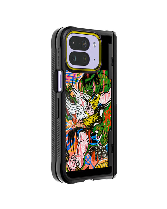 Pixel 10 Pro Fold Thor vs Hulk - Spraypaint Art Case Phone Cover