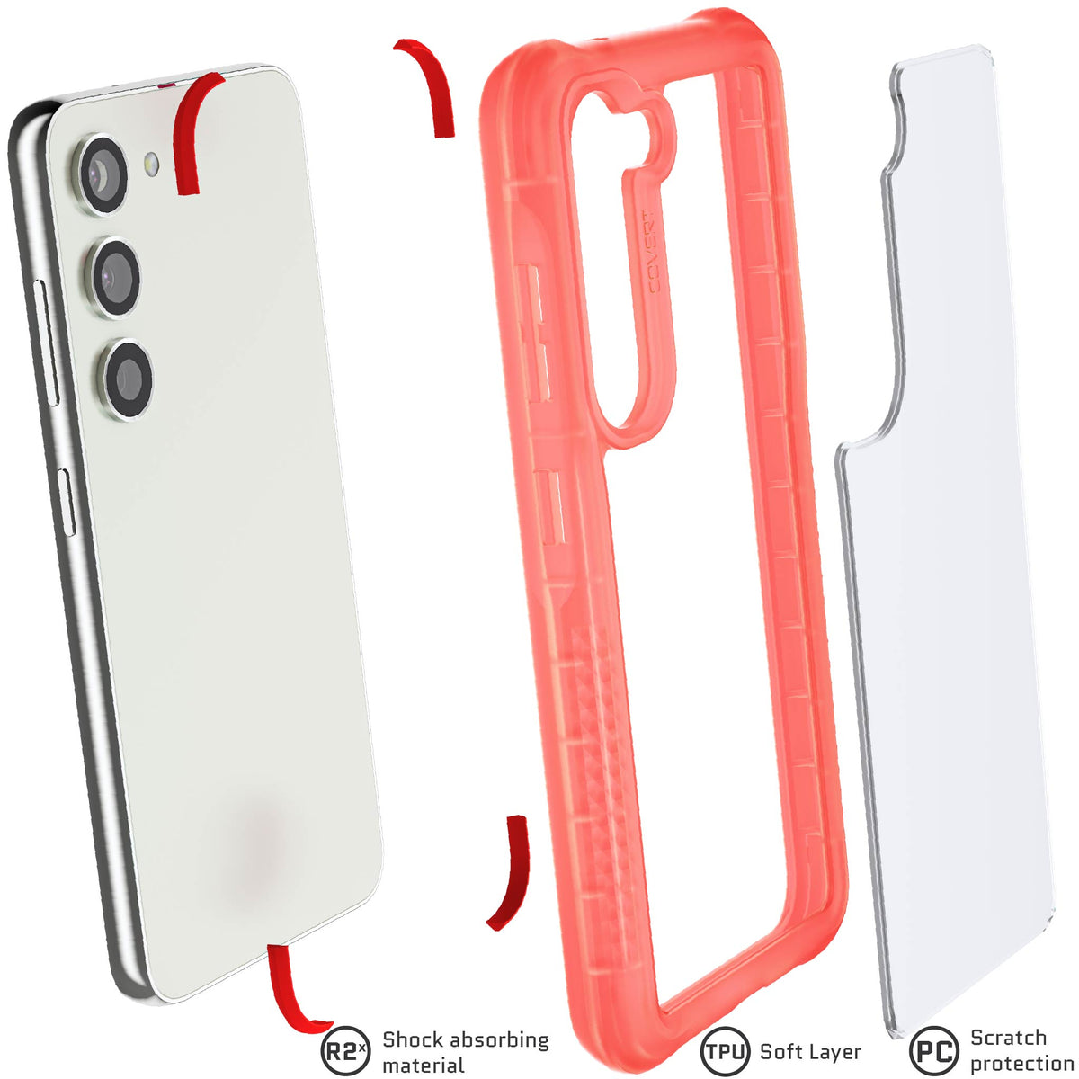 Samsung S23 Case Pink Clear