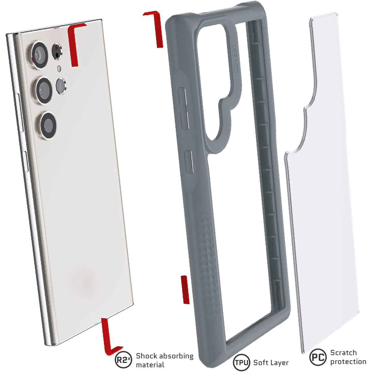Samsung Galaxy S23 Ultra Gray Case Clear