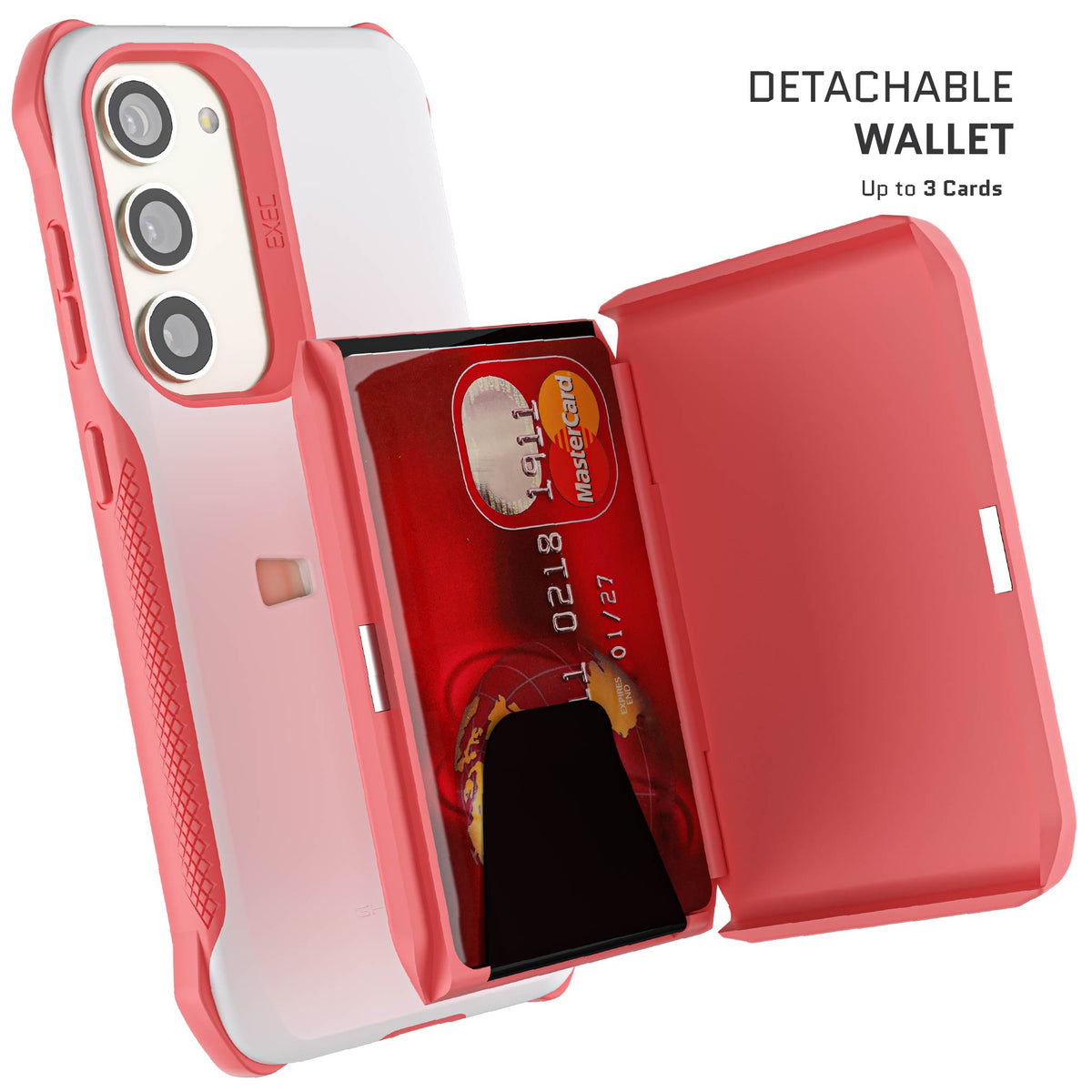 Samsung Galaxy S23 Case Pink Wallet Credit Card Holder